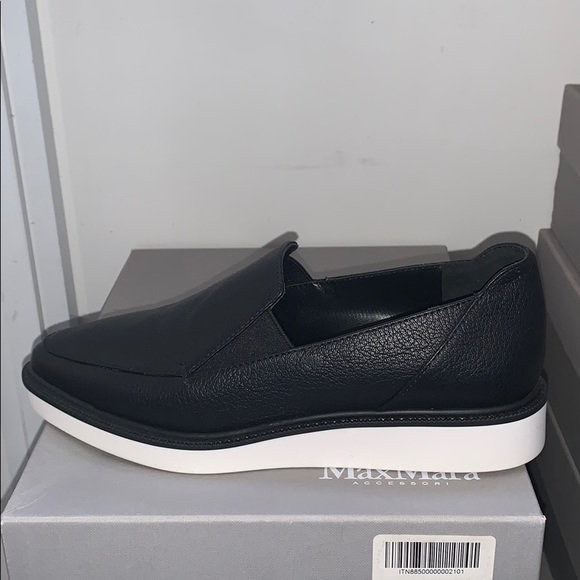 MAXMARA HARDEN Black Leather Loafers Shoes Size 6 - Picture 2 of 13